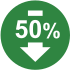 <b>50% rate reduction</b> for water charges, sewer charges, and water-sewer tax.